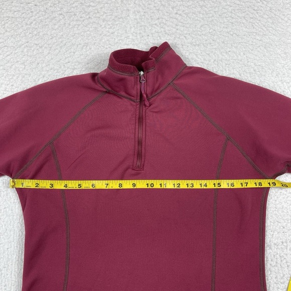 Marmot Pullover Womens Medium Burgundy 1/4 Zip Hiking Outdoors Travel Polartec - Picture 7 of 15
